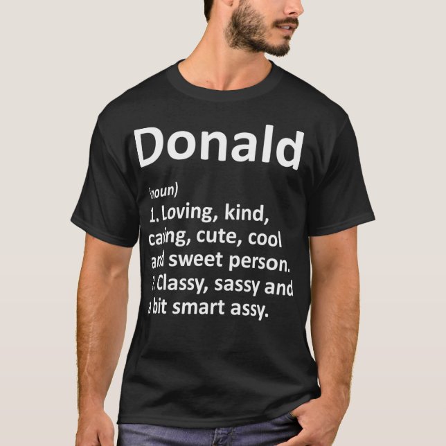 DONALD Definition Personlig Namn Funny Gift T Shirt (Framsida)