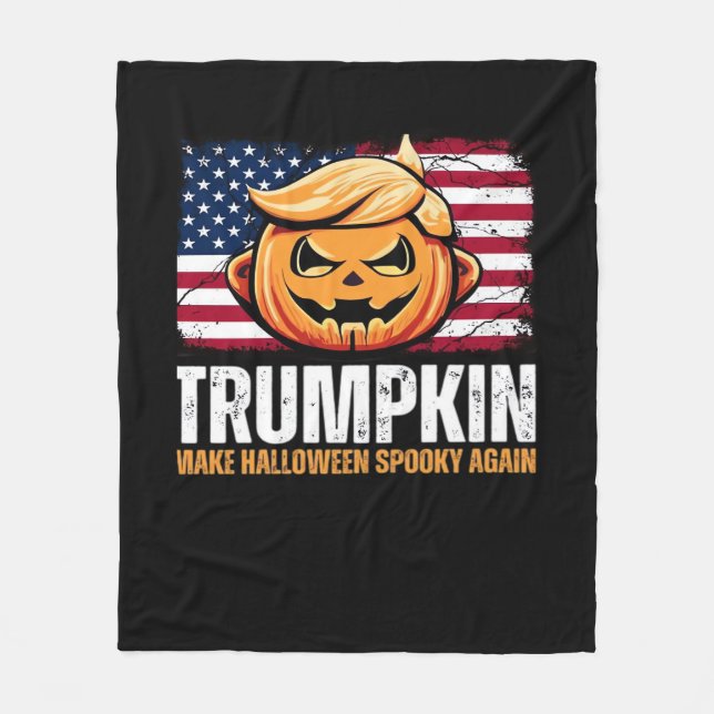 Donald Halloween - Trumpkin make Halloween Spooky Fleecefilt (Framsidan)