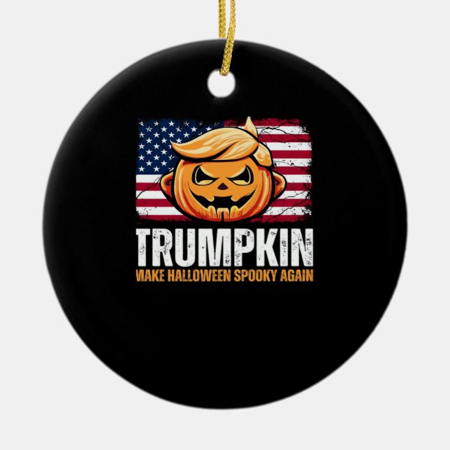 Donald Halloween - Trumpkin make Halloween Spooky Julgransprydnad Keramik (Framsidan)
