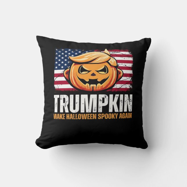Donald Halloween - Trumpkin make Halloween Spooky Kudde (Framsida)