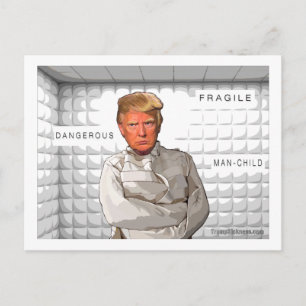Donald i en tvångströja mot Trump-målning Vykort
