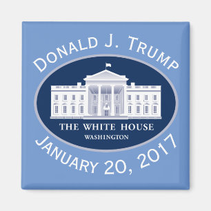 Donald J. Trumf Invigning dag & Vita hus Magnet