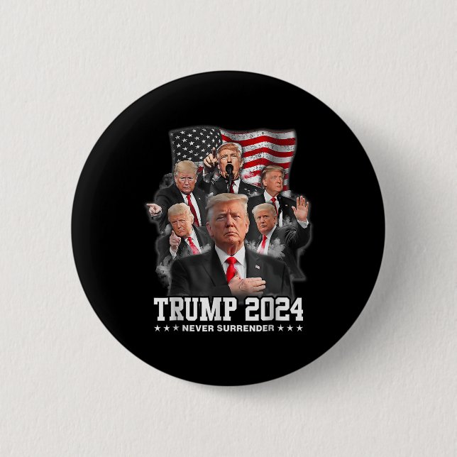 Donald J Trump 2024 Aldrig Surrender 1 Knapp (Framsida)