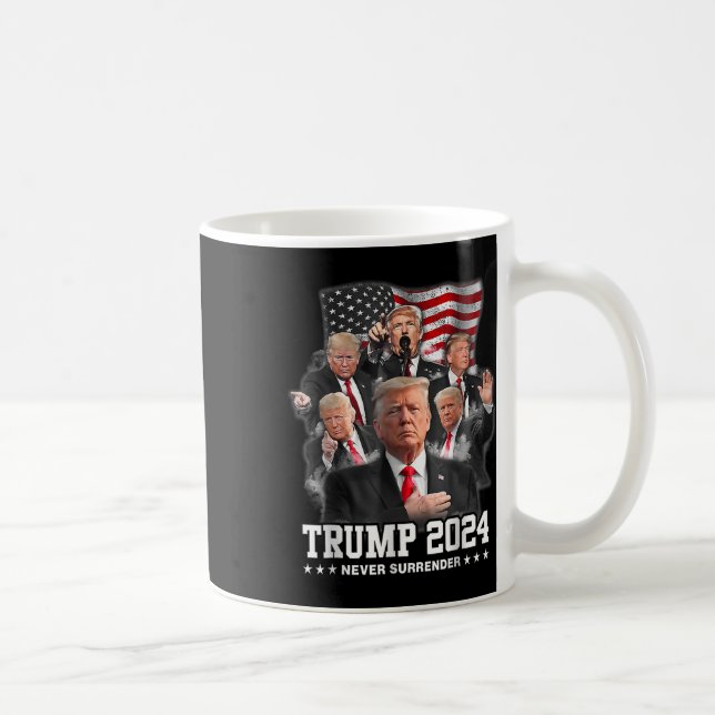 Donald J Trump 2024 Aldrig Surrender Kaffemugg (Höger)
