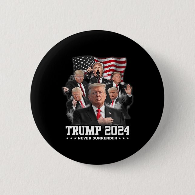Donald J Trump 2024 Aldrig Surrender Knapp (Framsida)