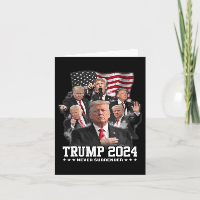 Donald J Trump 2024 Aldrig Surrender Kort (Framsida)