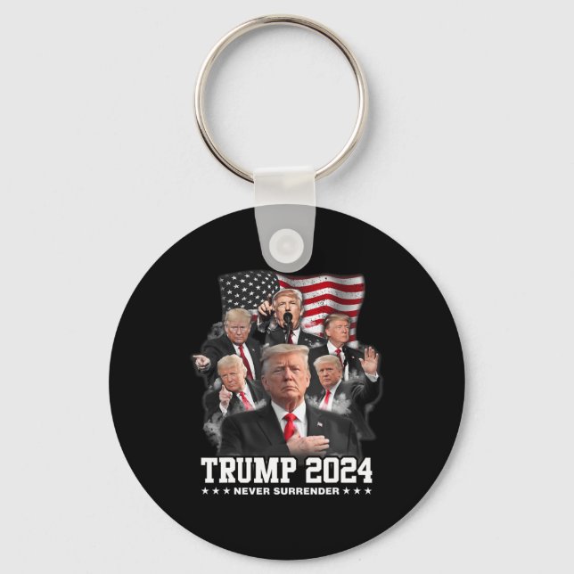 Donald J Trump 2024 Aldrig Surrender Nyckelring (Framsida)