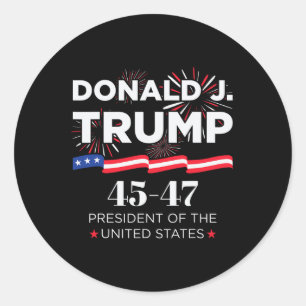Donald J. Trump 45 47 President Inauguration Day 2 Runt Klistermärke