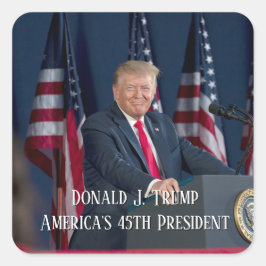 Donald J. Trump 45:e presidenten Keepsaké Fyrkantigt Klistermärke