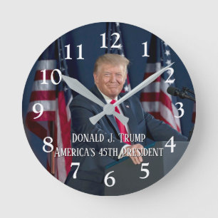 Donald J. Trump 45:e presidenten Keepsaké Rund Klocka