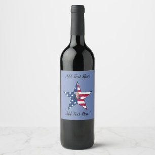 Donald J. Trump~ President~ US Flag~ stjärna~ Vinflaska Etikett
