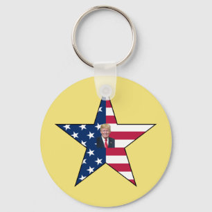 Donald J. Trump~ President~ US Flagga~ Star ~ MAGA Nyckelring