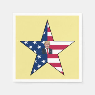 Donald J. Trump~ President~ USA Flagga ~Stjärna ~ Pappersservett