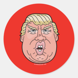 Donald J. Trump Tecknad Ansikte Sticker Runt Klistermärke
