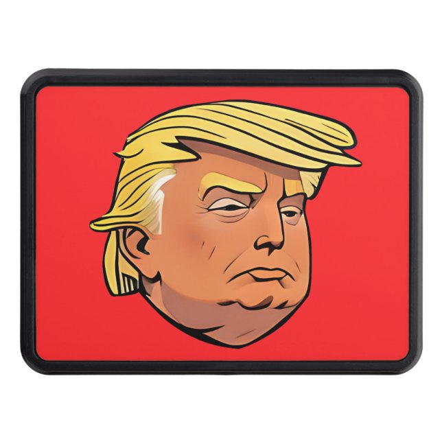 Donald J Trump Trailer Hitch Cover Dragkroksskydd (Framsidan)