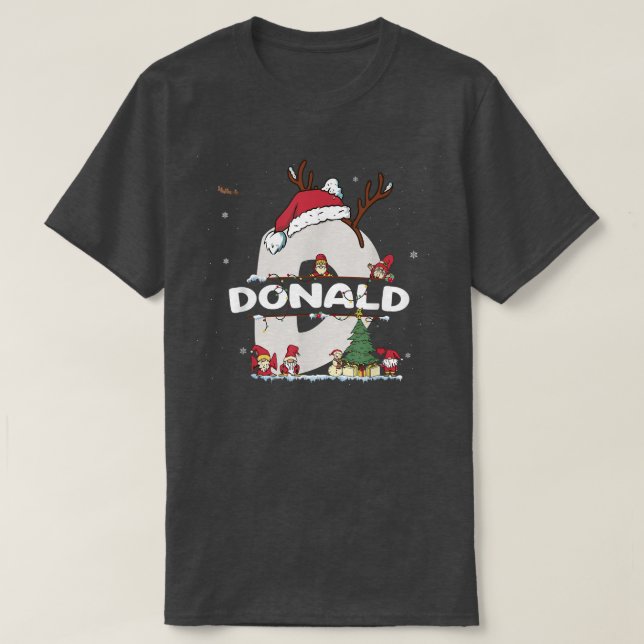 Donald jul w Donald Namn för roligt Julafton T Shirt (Design framsida)
