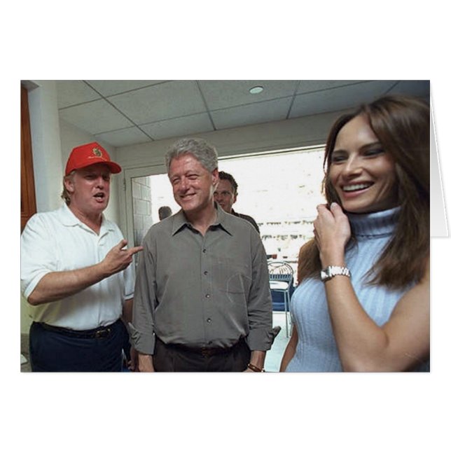 Donald & Melania trumf & Bill Clinton Hälsningskort (Framsidan Horizontal)