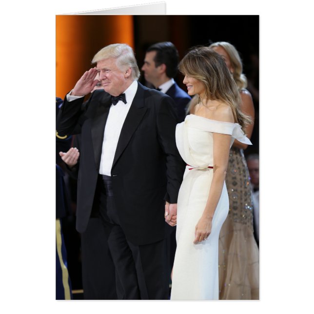 Donald & Melania Trump på invigningsdagen Hälsningskort (Framsidan)