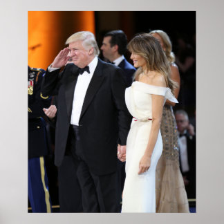 Donald & Melania Trump på invigningsdagen Poster