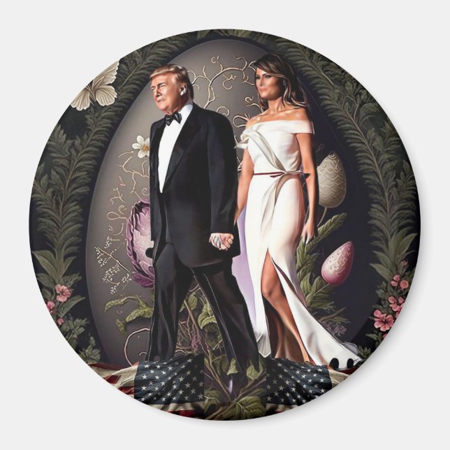 Donald & Melania Trump Påsk Magnet (Framsidan)