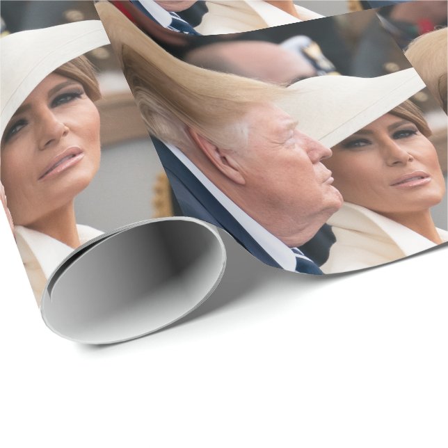 Donald & Melania Trump Presentpapper (Rullad Hörn)