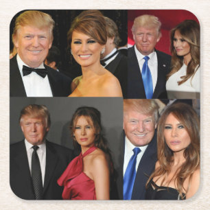 DONALD & MELANIA TRUMP UNDERLÄGG PAPPER KVADRAT