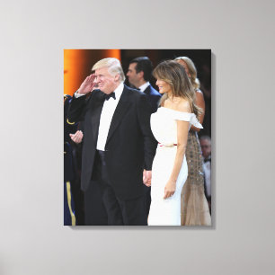 Donald & Melania Trump vid invigningen Canvastryck