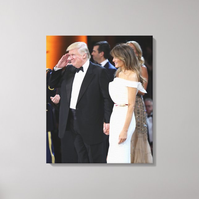 Donald & Melania Trump vid invigningen Canvastryck (Framsida)