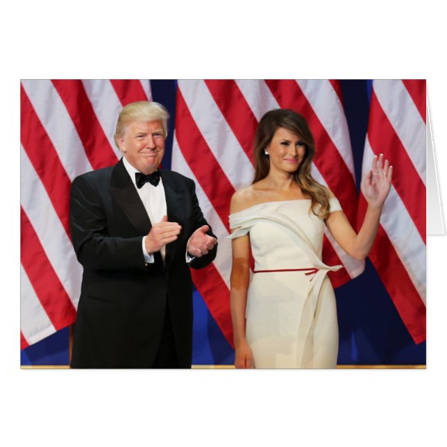 Donald & Melania Trump vid invigningen Hälsningskort (Framsidan Horizontal)