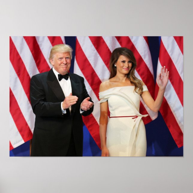 Donald & Melania Trump vid invigningen Poster (Framsidan)