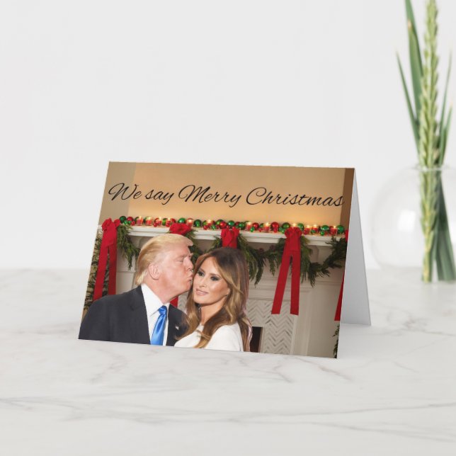 Donald och Melania: Vi säger God jul! Helgkort (Framsida)
