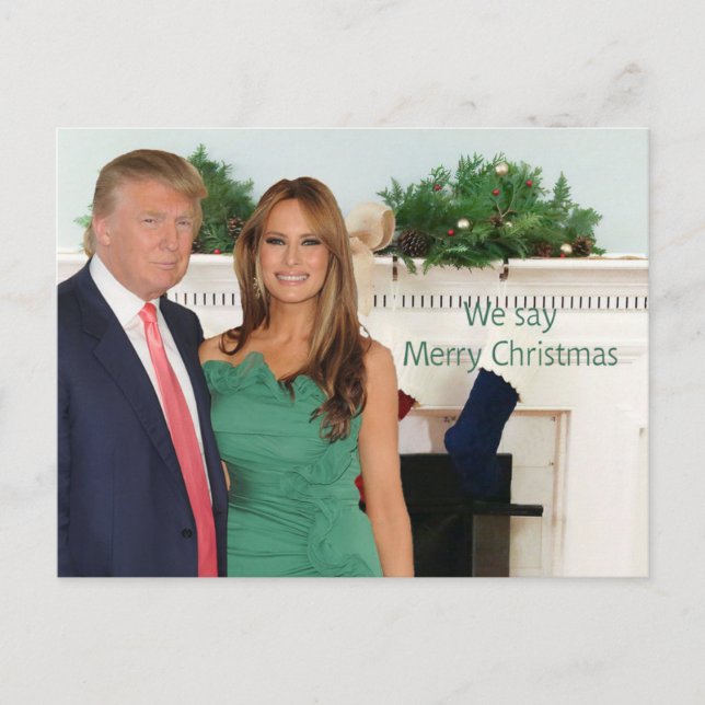 Donald och Melania: Vi säger God jul! Vykort (Framsida)
