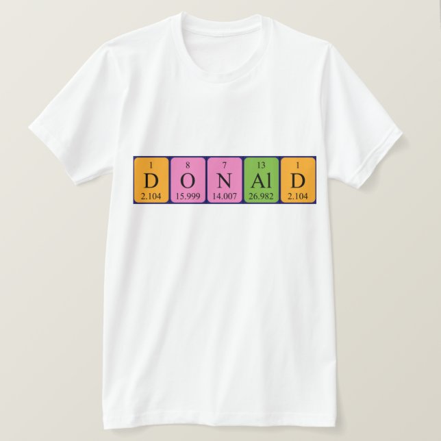 Donald Periodisk bord namn-skjorta T-shirt (Design framsida)