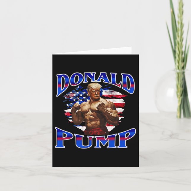 Donald Pump Gym Graphic Funny Workout Fitness Weig Kort (Framsida)