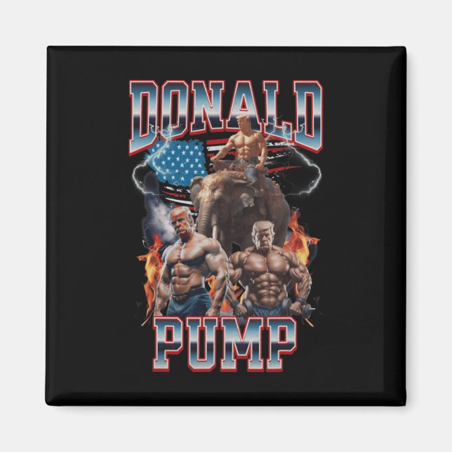 Donald Pump Trump Gym Pump Cover Magnet (Framsidan)