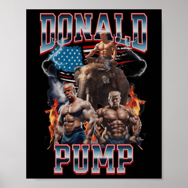 Donald Pump Trump Gym Pump Cover Poster (Framsidan)