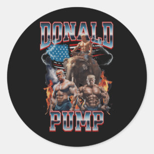 Donald Pump Trump Gym Pump Cover Runt Klistermärke