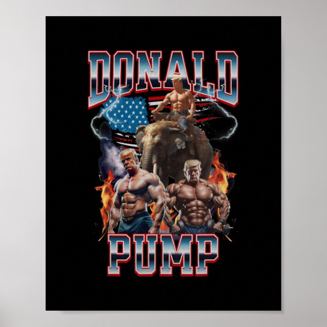 Donald Pump Trump Gym Pump Omslag  Poster (Framsidan)