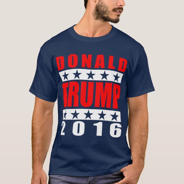 Donald Trump 2016 för marinblå utslagsplats för Tee Shirt (Framsida)