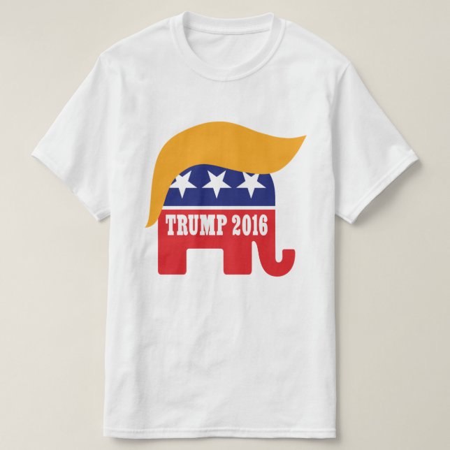 Donald Trump 2016 GOP Elefant Hår Logo Tröja (Design framsida)