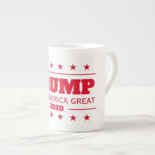 Donald Trump 2020-Behållan Underbar Amerika Benporslin Mugg