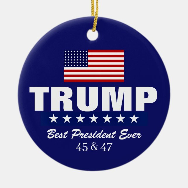 DONALD TRUMP 2020 JULGRANSSMYCKE JULGRANSPRYDNAD KERAMIK (Framsidan)