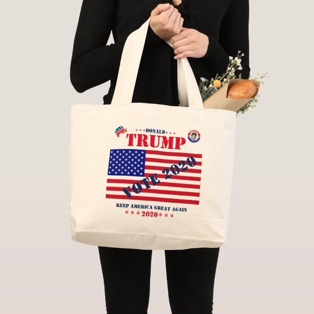 Donald Trump 2020 - Jumbo Tote Bag Tygkasse (Framsida (produkt))