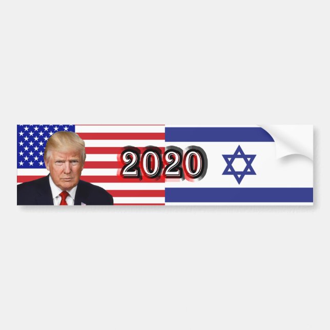 Donald Trump 2020 - USA/Israel Flaggor Bildekal (Framsidan)