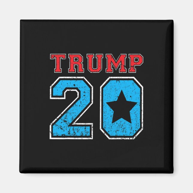Donald Trump 2020 Val Vintage Fotbollströja Magnet (Framsidan)