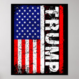 Donald Trump 2020 Vintage USA flagga T Shirts Poster