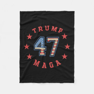 Donald Trump 2024 45 47 Mega Vintage American Flag Fleecefilt