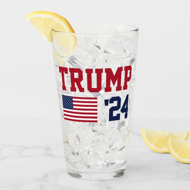 Donald Trump 2024 American Flagga Glaskopp (Framsida Ice)