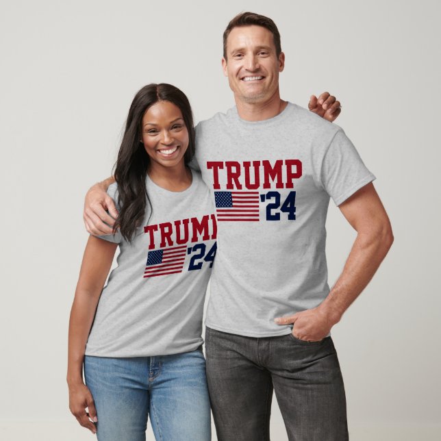 Donald Trump 2024 American Flagga T Shirt (Unisex)