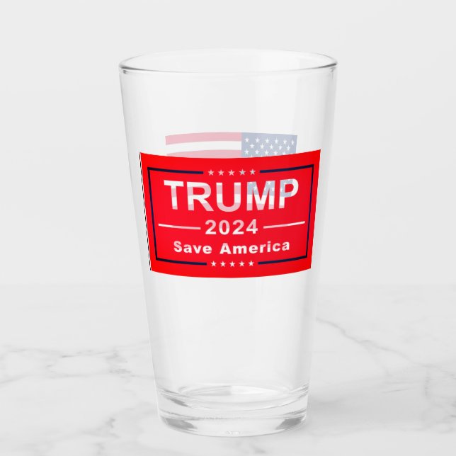 Donald TRUMP 2024 Beer Pint Glass Glaskopp (Framsida)
